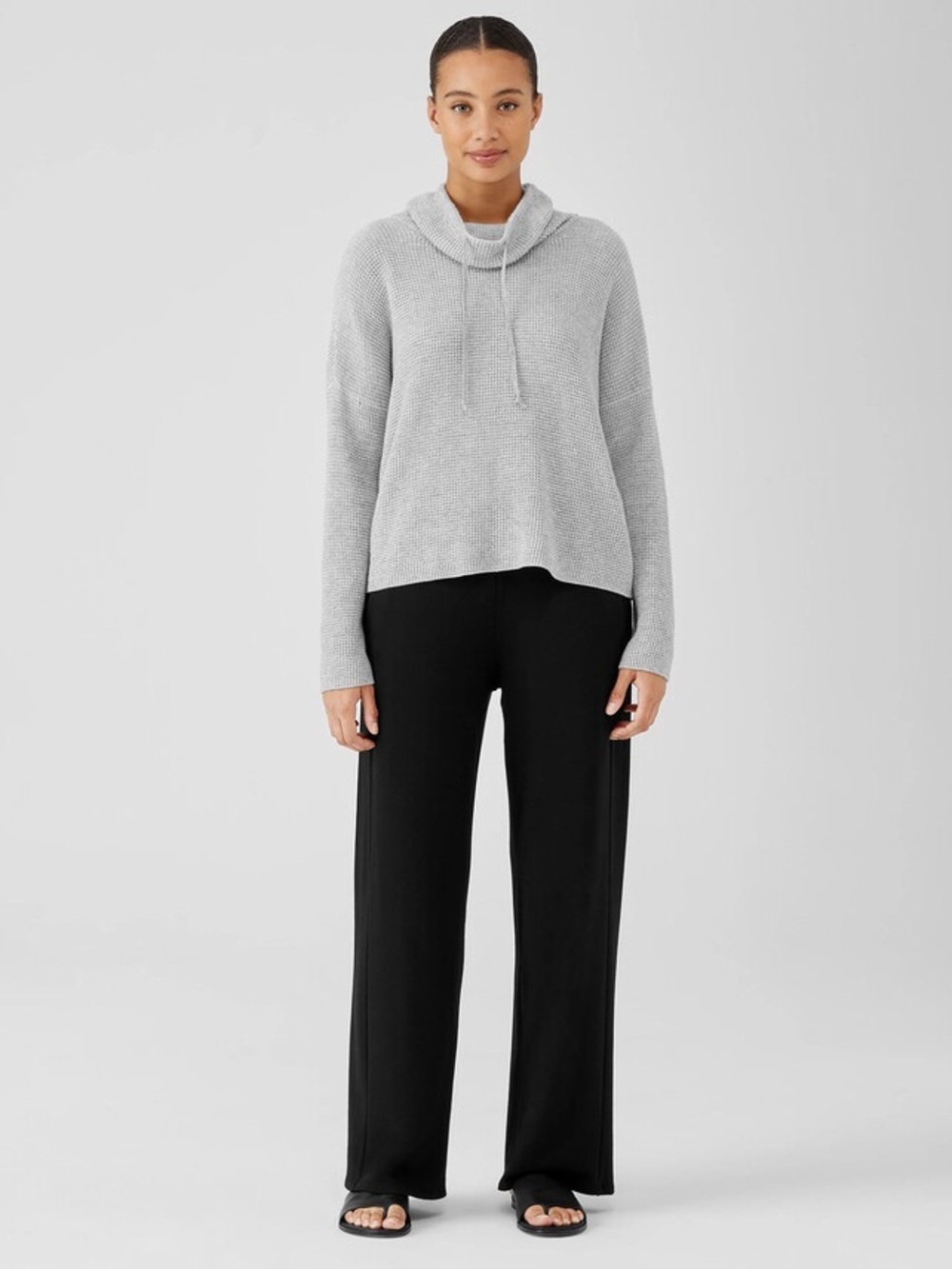 Eileen Fisher Peruvian Organic Cotton Funnel Neck Top , sz : medium - Picture 2 of 12